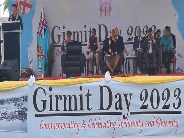 MoS Rajkumar Ranjan Singh at Girmit Day celebrations in Suva. (Twitter/India in Fiji) 