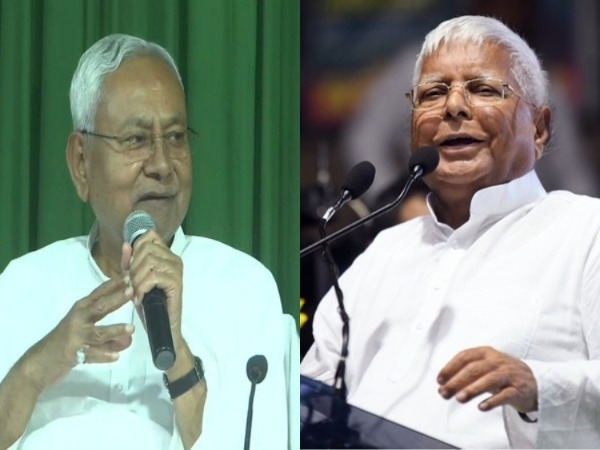 Bihar CM Nitish Kumar (L) and Lalu Prasad Yadav (R) (Photo/ANI)