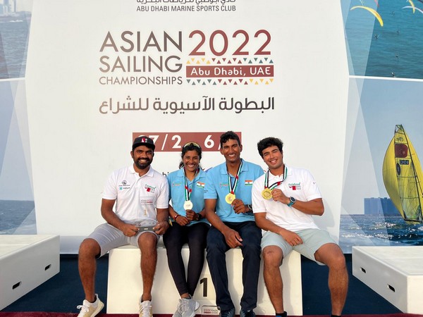 Indian sailors Vishnu Saravanan, Nethra Kumanan, Varun Thakkar and KC Ganapathy (Image: SAI media)