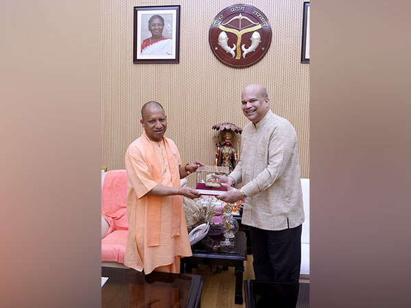 Uttar Pradesh CM Yogi Adityanath with Sri Lankan High Commissioner Ashok Milinda Moragoda (Photo/ANI)