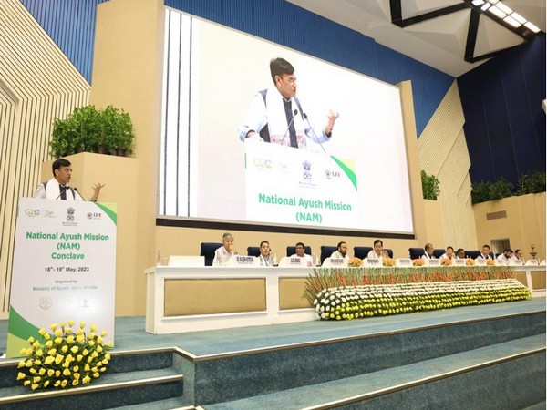 Union Minister of Health and Family Welfare at the National AYUSH Mission Conclave in Delhi. (Photo/ANI)