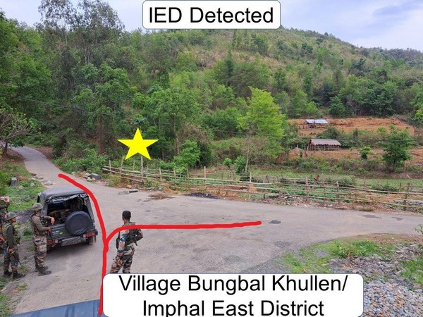 Visuals from the site where an IED was recovered (Photo/ANI)