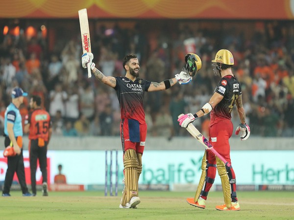 Royal Challengers Bangalore batter Virat Kohli celebrate after scoring a ton (Image: Twitter/ IPL)