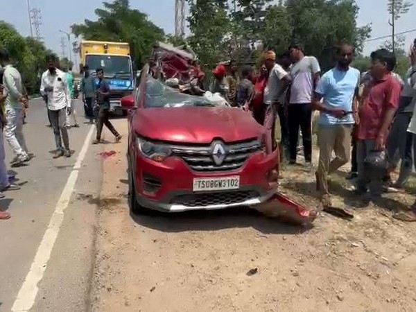 Visual of the car which met with accident (Photo/ANI)