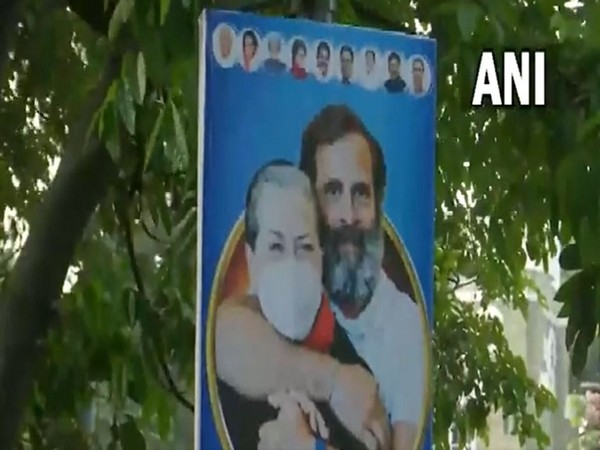 Posters of Congress leaders in Bengaluru (Photo/ANI)