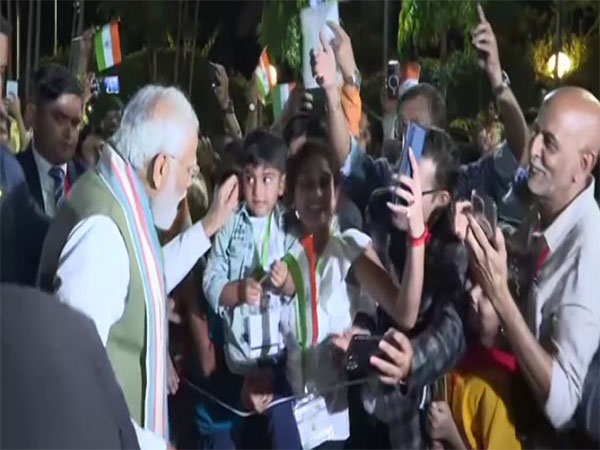 PM Modi meets the Indian diaspora upon his arrival in Papua New Guinea on Sunday. (Photo/ANI)