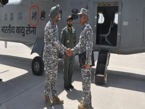 Air Marshal K Anantharaman, AOA Air Force visits Air Force Station Jammu (Photo/ANI)