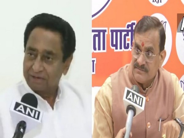 Former MP CM Kamal Nath (L) and BJP state chief V D Sharma (File Photo/ANI)