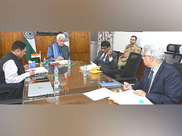 Administrative Council meeting chaired by J-K Lieutenant Governor Manoj Sinha in Srinagar. (Photo/ANI)