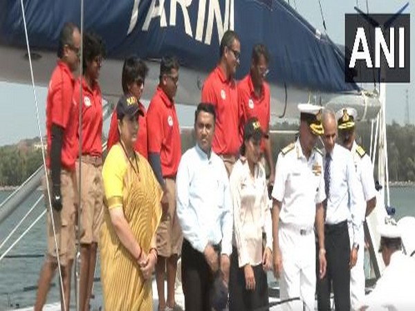 INSV Tarini returns to Goa. (Photo/ANI)