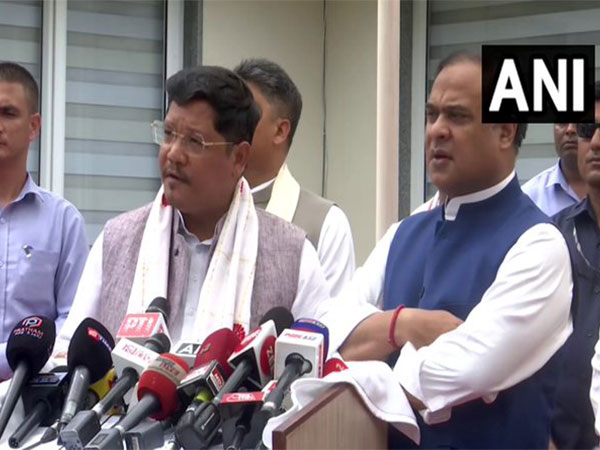 Meghalaya CM Conrad K Sangma, Assam CM Himanta Biswa Sarma (Photo/ANI)