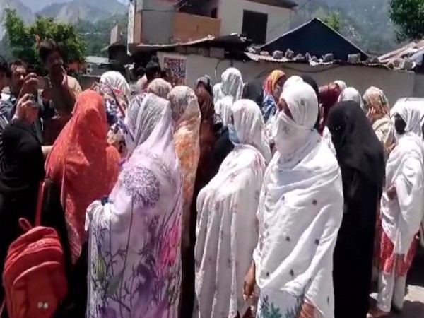 Women hold protest in Muzaffarabad (Photo/ANI)