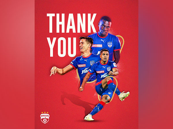 Bengaluru FC's Prabir Das, Pablo Perez and Prince Ibara (Image: Twitter/ Bengaluru FC)
