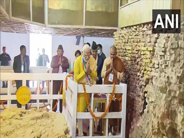 PM Modi at Mahamayadevi Temple in Lumbini. (Photo/ANI)