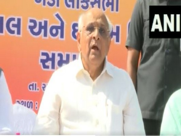 Chief Minister Bhupendra Patel addressing a press conference in Gujarat (Photo/ANI)