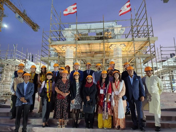 Envoys visit upcoming BAPS Hindu Temple complex (Photo/Indian Embassy in Abu Dhabi)