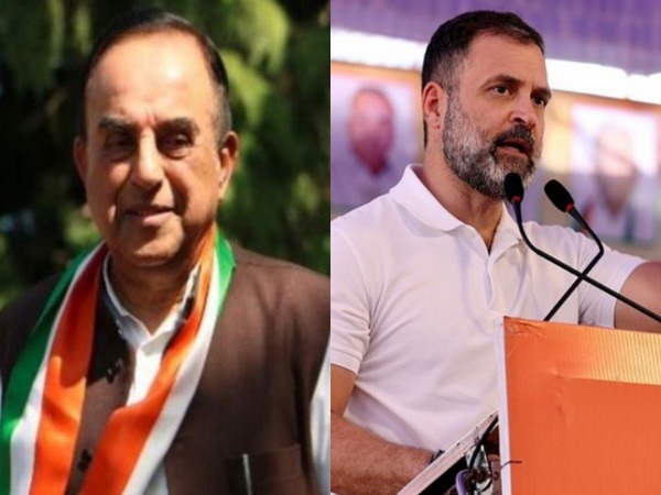 BJP leader Subramanian Swamy (left) and Congress leader Rahul Gandhi (right) (Photo/ANI)