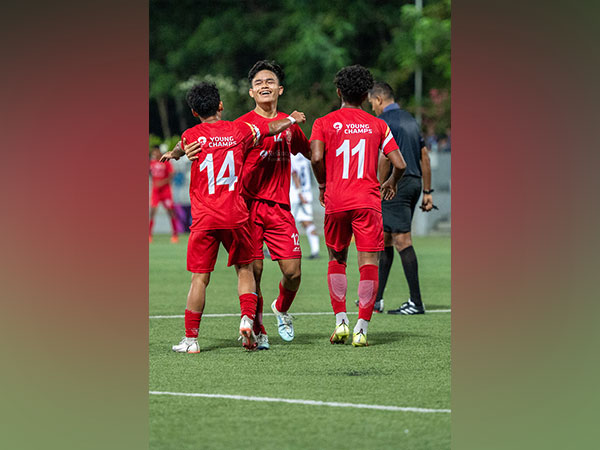 Reliance Foundation Young Champs celebrate after scoring goal against ATK Mohun Bagan (Image: AIFF/RFDL)