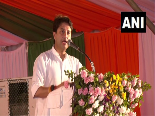 Union Civil Aviation Minister Jyotiraditya Scindia in Kanpur (Photo/ANI)