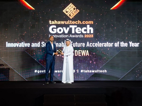 Digital DEWA wins GovTech Innovation Award for Innovative and Sustainable Future Accelerator of the Year. (Photo Credit - WAM)