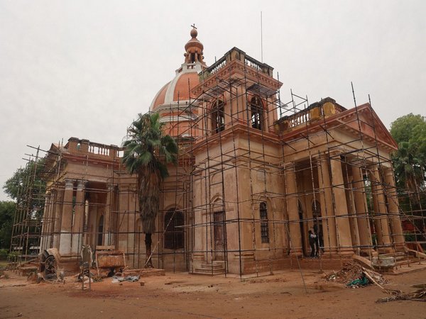 Renovation work of 187-year-old heritage St James' Church. (Photo/ANI)