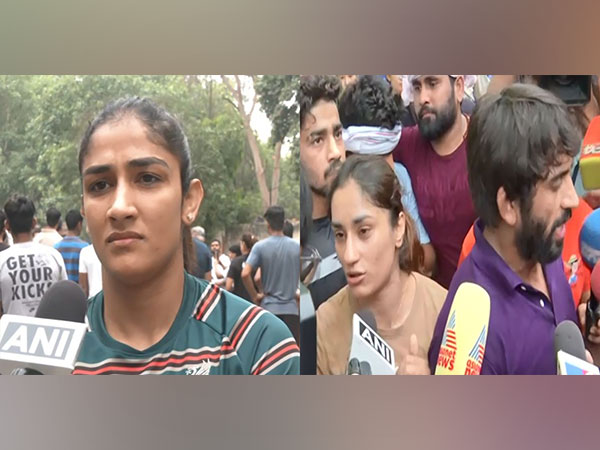 Sangeeta Phogat, Vinesh Phogat and Bajrang Punia  (Photo: ANI)