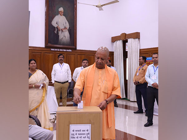 Uttar Pradesh CM Yogi Adityanath casting his vote (Photo/ANI)
