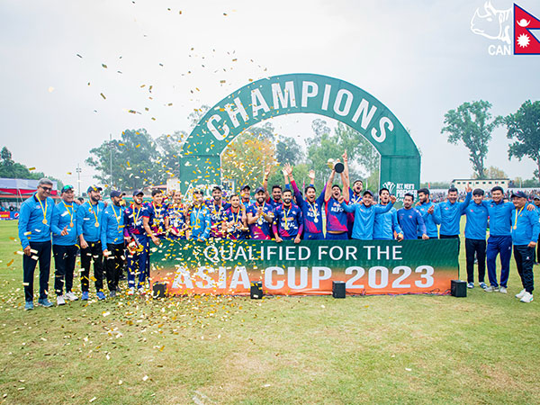 Nepal cricket team celebrating after qualifying for the Asia Cup 2023 (Twitter: Photo/CricketNep)