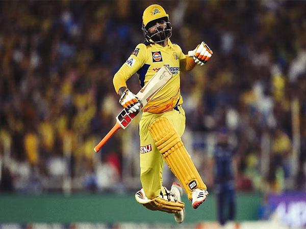 CSK all-rounder Ravindra Jadeja celebrates after scoring winning run for CSK in IPL 2023 final (Image: IPL)