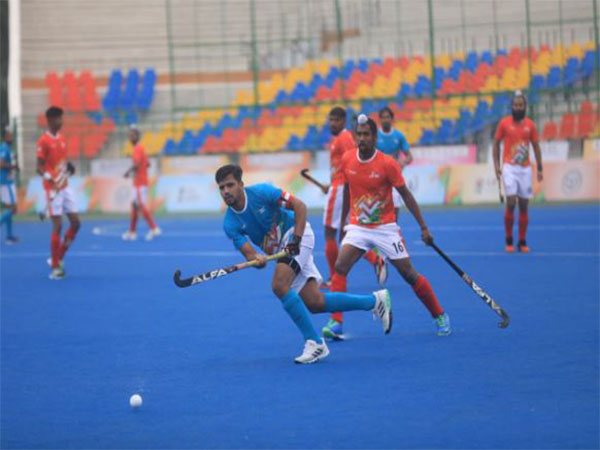 Hockey players in action during Khelo India University Games 2022 (Image: MYAS/SAI media)