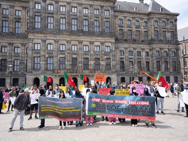 Baloch National Movement protests against Pakistan's nuclear weapons  in Amsterdam, Netherlands. (Photo/Twitter: @IslamMuradBloch