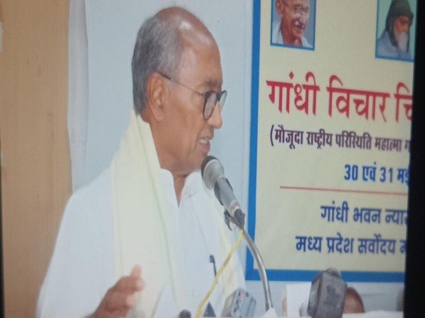 Former MP CM Digvijaya Singh speaking in the program (Photo/ANI)