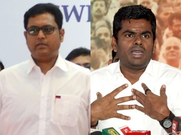 DMK Minister TRB Rajaa (left) and Tamil Nadu BJP chief K Annamalai (right) (Photo/ANI)