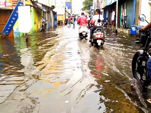 Heavy rains cause waterlogging in parts of Coimbatore. (Photo/ANI)