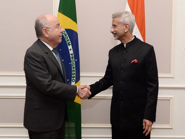 EAM S Jaishankar meets Brazil FM Mauro Vieira  in Cape Town. (Photo Credit: Twitter/@DrSJaishankar)