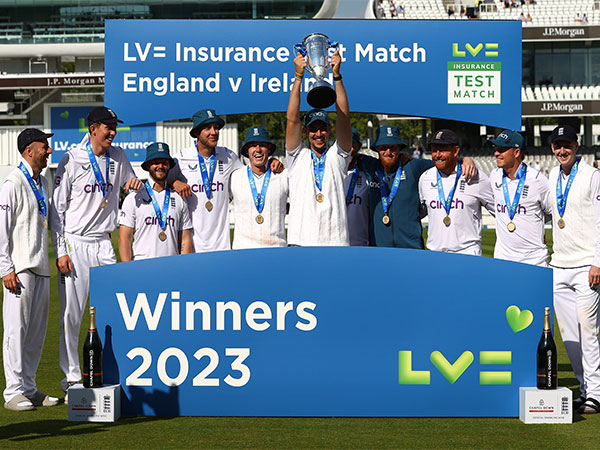 England team with the trophy. (Photo- England Cricket Twitter)