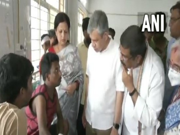 Railways Minister Ashwini Vaishnaw and Union Minister Dharmendra Pradhan at District Head Quarter Hospital in Odisha . 
