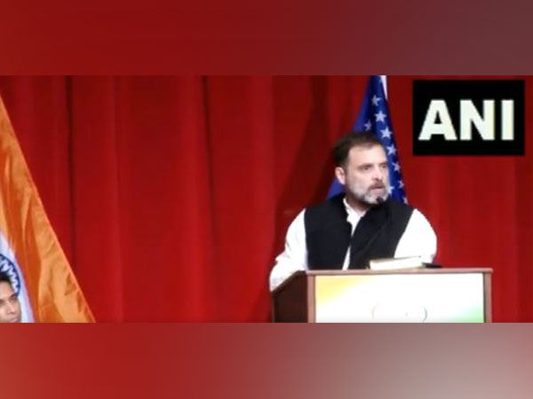 Rahul Gandhi addresses the Indian diaspora in New York. (Photo/ANI)