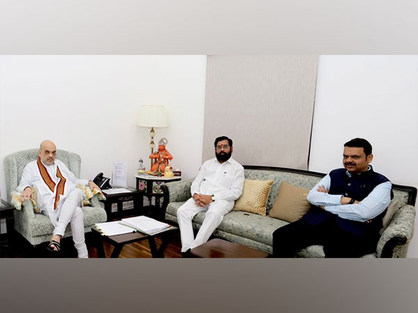 Maharashtra CM Eknath Shinde and Deputy CM Devendra Fadnavis with Union Minister Amit Shah (Photo: Twitter:@mieknathshinde)