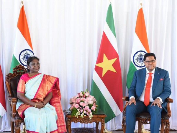 President Droupadi Murmu and Suriname PresidentChandrikapersad Santokhi. (Photo: ANI)