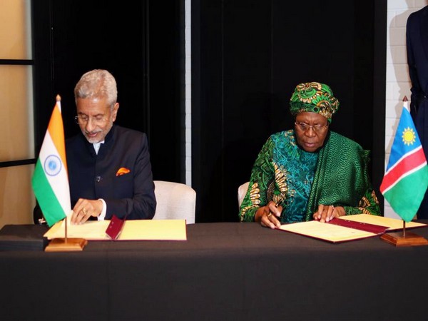 EAM Jaishankar signs 1st India-Namibia Joint Commission of Cooperation. (Photo/Twitter: @DrSJaishankar)