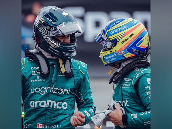 Aston Martin's driver Lance Stroll (Left ) & Fernando Alonso (Right) (Twitter: Photo/alo_oficial)