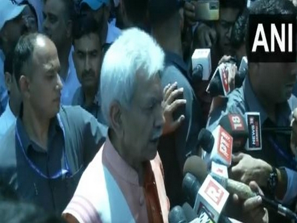 Jammu and Kashmir Lieutenant Governor Manoj Sinha addressing media in Jammu (Photo/ANI)