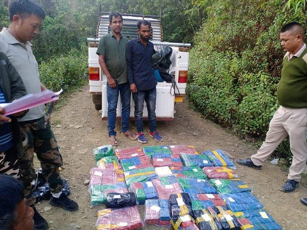 Champhai Police seized over 3 kg heroin worth Rs 15 crore in Champhai. (Photo/ANI)