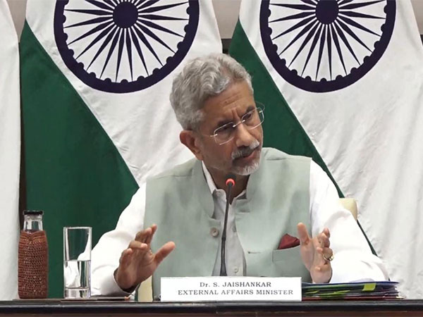 EAM S Jaishankar addressing a pres conference on nine years of PM Modi's government. (Photo/ANI)