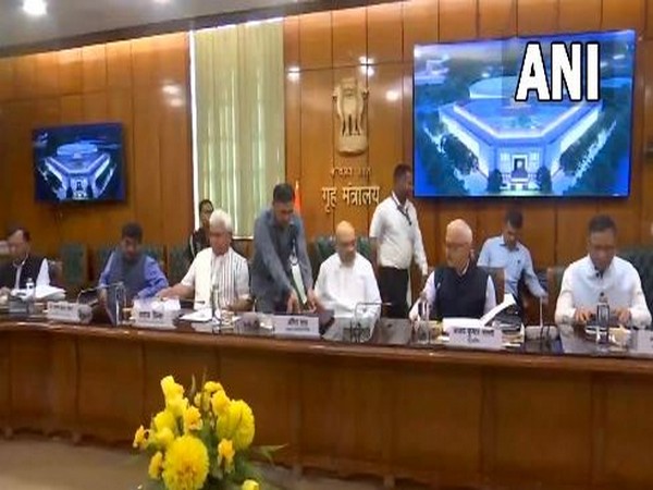 Union Home Minister Amit Shah reviews Amarnath Yatra preparedness. (Photo/ANI)