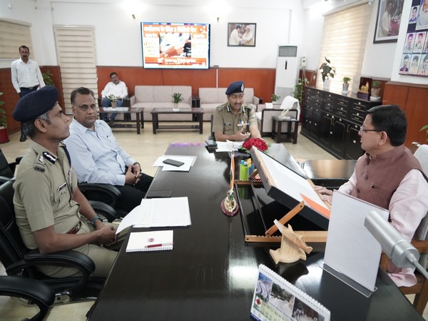 Uttarakhand CM Pushkar Singh Dhami held a high-level meeting at the secretariat. (Photo/ANI)
