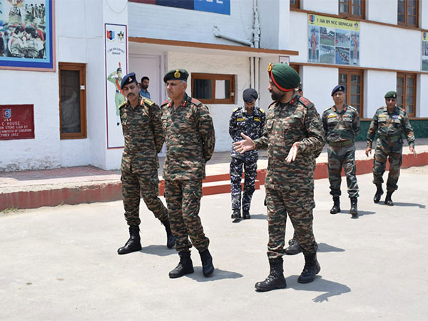 Maj Gen PS Sehrawat ADG (B) SM visits NCC Group HQ Srinagar (Photo/ANI)