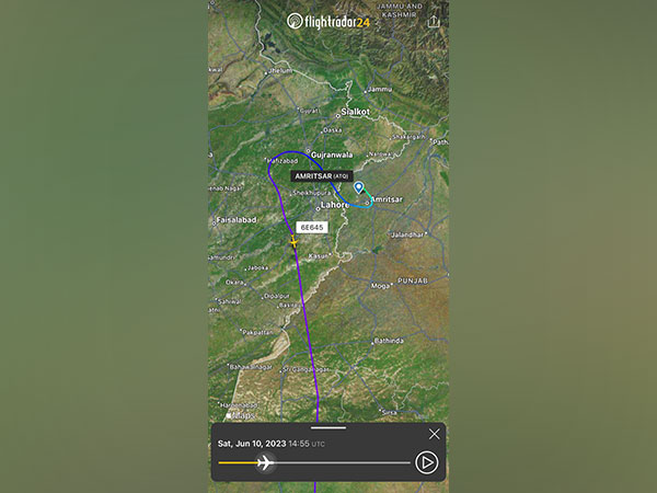 The flight path showing the IndiGo aircraft straying into Pakistan. (Image courtesy/Flightradar)