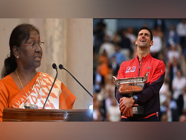 President Droupadi Murmu and Novak Djokovic (Photo: ANI, Roland-Garros' Twitter)